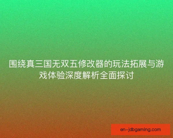 围绕真三国无双五修改器的玩法拓展与游戏体验深度解析全面探讨