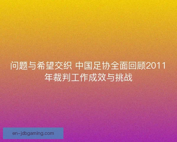 问题与希望交织 中国足协全面回顾2011年裁判工作成效与挑战